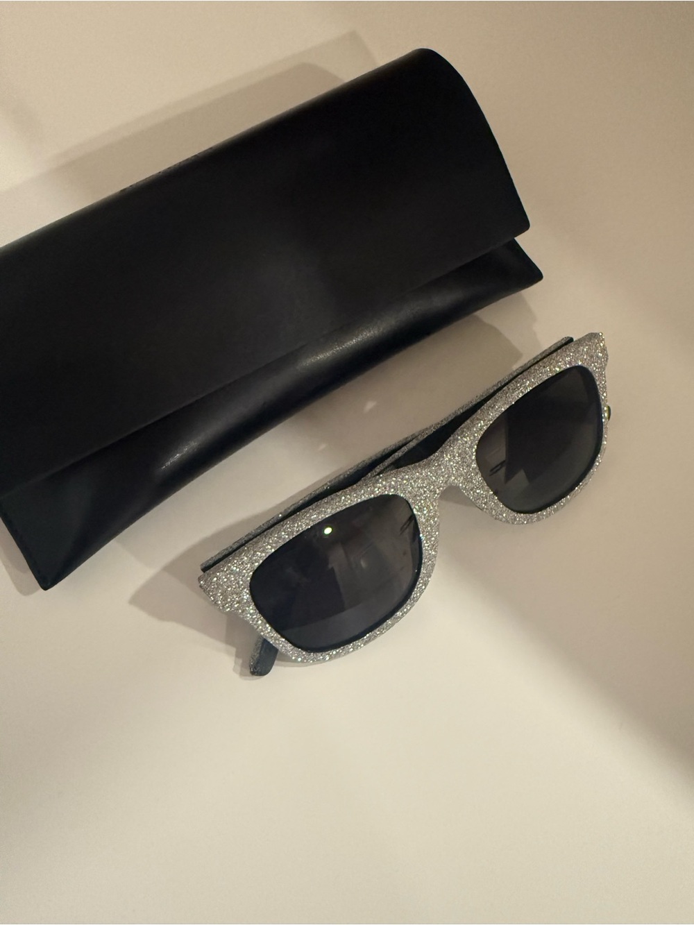 NEW Saint Laurent Glitter Frame Sunglasses in Silver